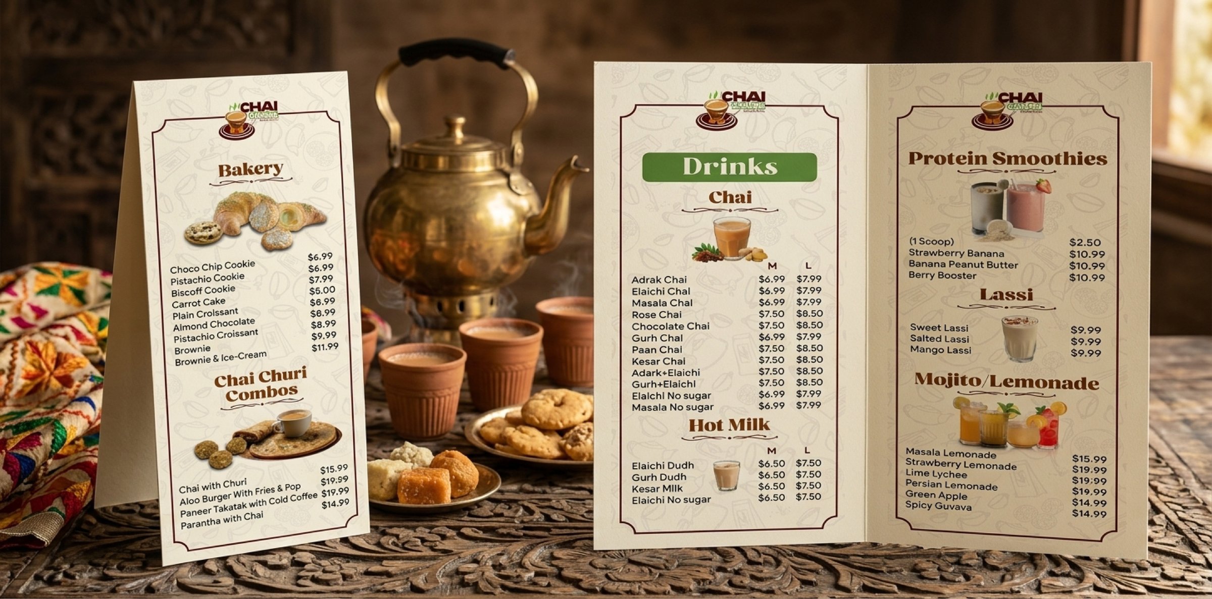Chai Churi menu design